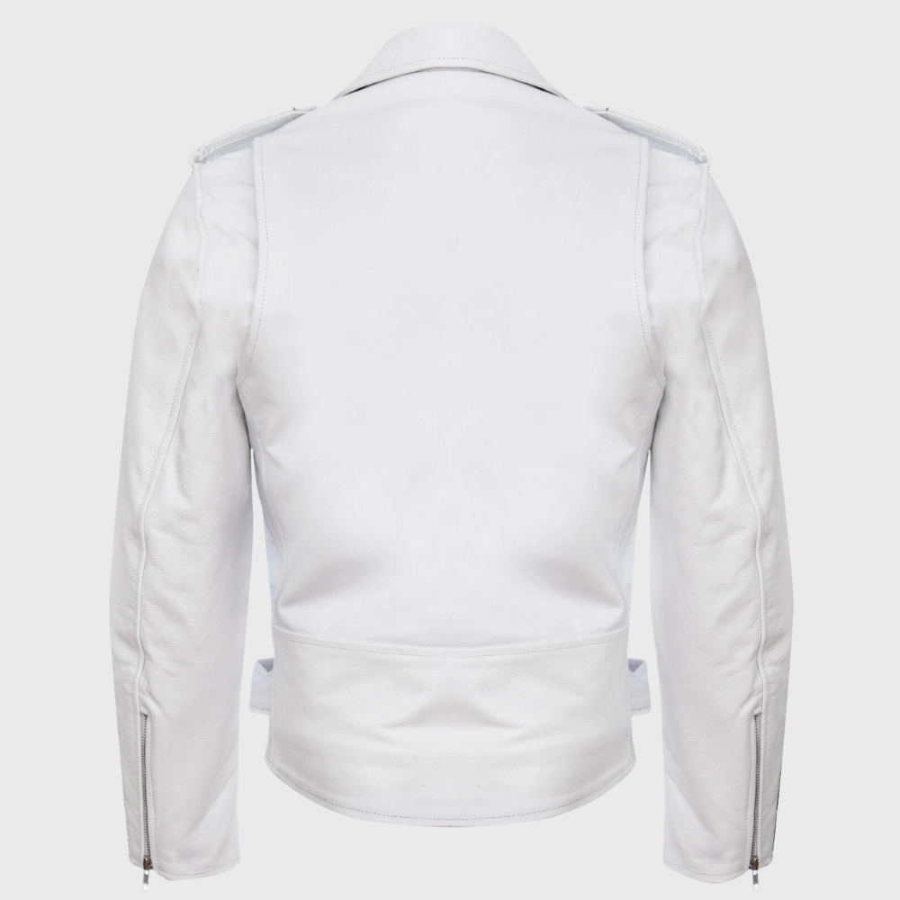 Veste en cuir avec fermeture éclair