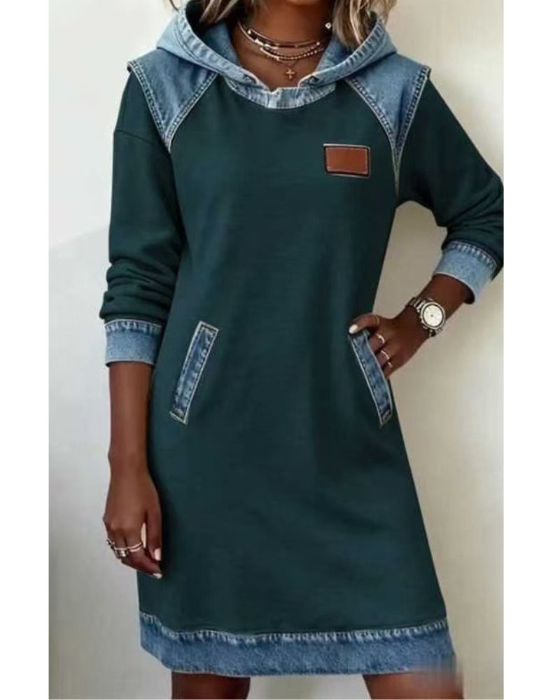 Lara – Robe en jean à capuche