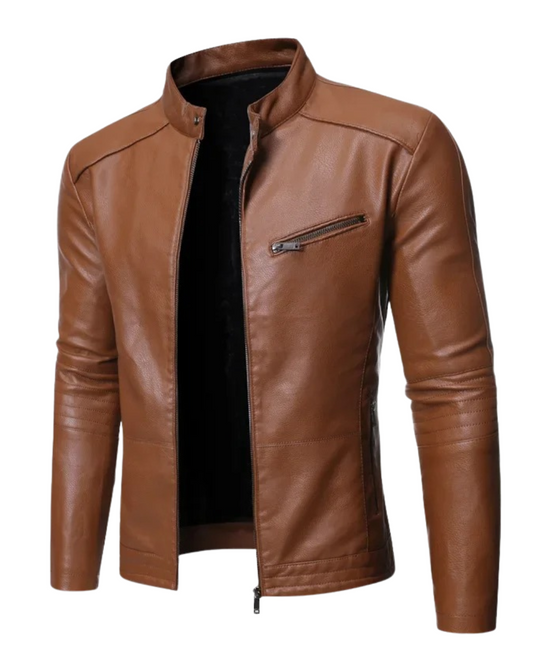 Élégante veste en cuir